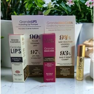 GRANDE LIPS Hydrating Lip Plumper SPICY MAUVE + CLEAR + GRANDE MASCARA Peptide